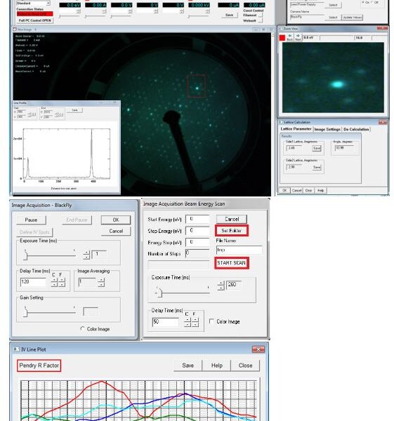 Screenshot showing an example display of the LIM12 software that is compatible with the LEED 600 MCP | © Scienta Omicron 