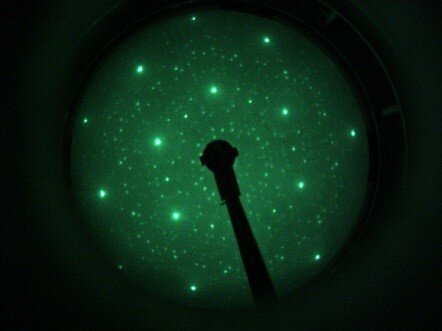 LEED pattern of Silicon Carbide 6H (0001) with Titanium with 130 eV beam energy. | © Scienta Omicron 
