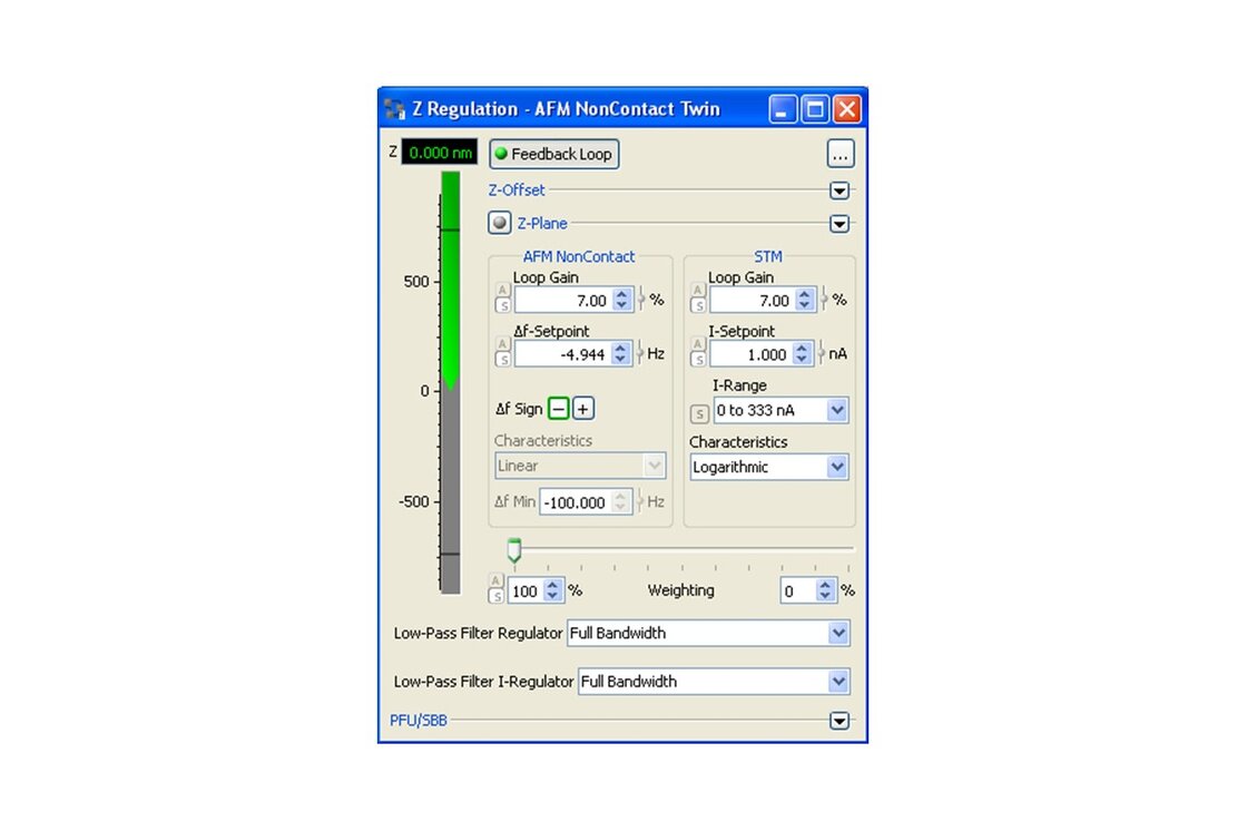 TWIN Regulator Software Screenshot  | © Scienta Omicron 